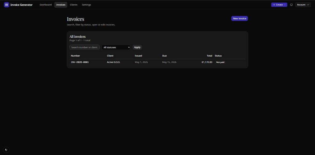 Invoice Generator for Freelancers screenshot 1
