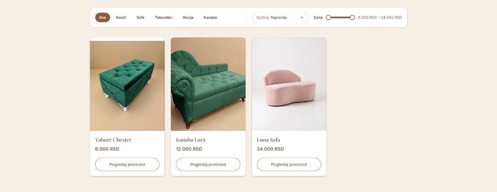 Custom Furniture E-commerce Website screenshot 2
