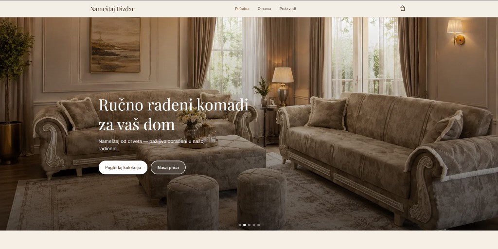 Custom Furniture E-commerce Website screenshot 1