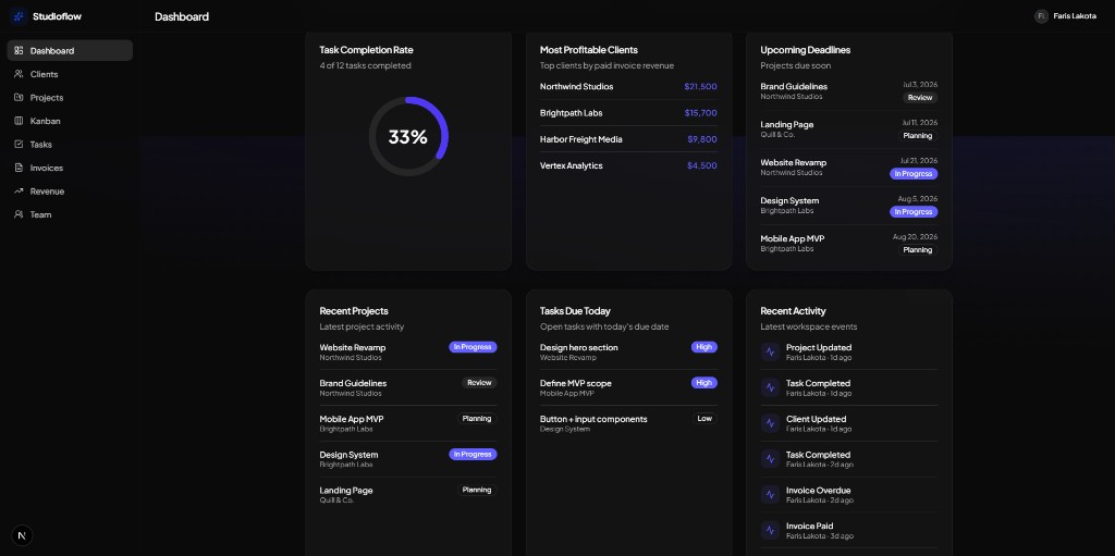 Studioflow — Agency CRM SaaS screenshot 5